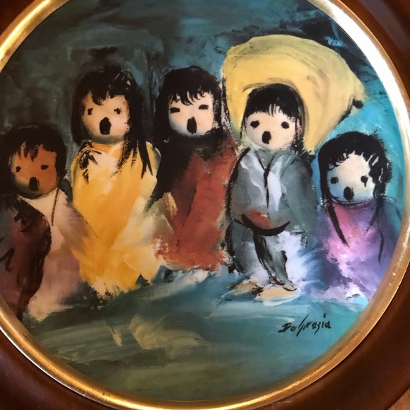 DeGrazia “Caroling” Framed Ceramic Plate 1993 DeGrazia Foundation - Picture 2 of 5